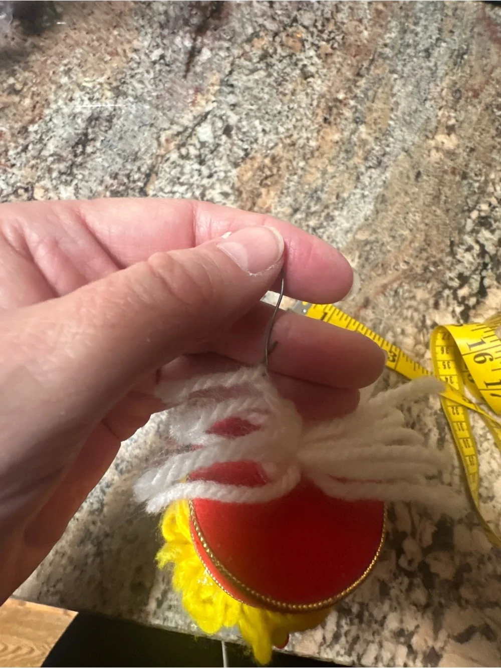 Vintage Christmas Snowman Red Hat Clown Face Ornament